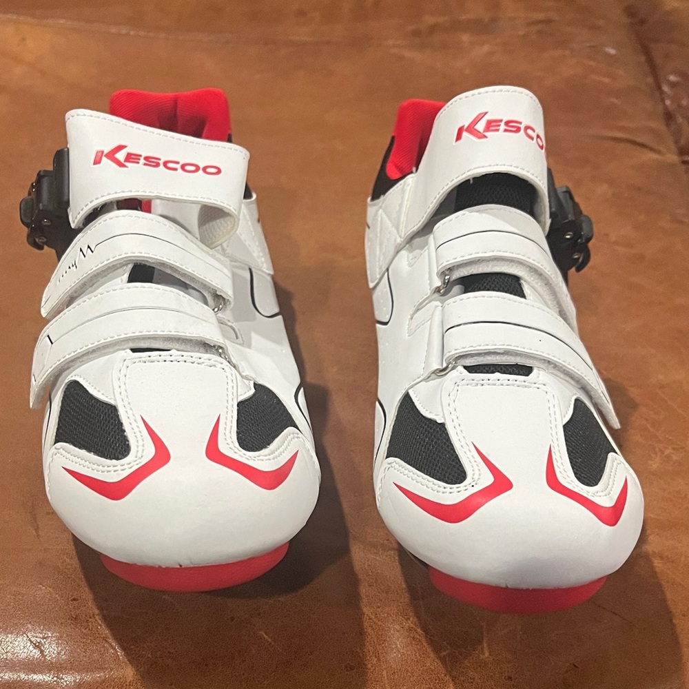 Men’s Cycling Shoes - White and Red